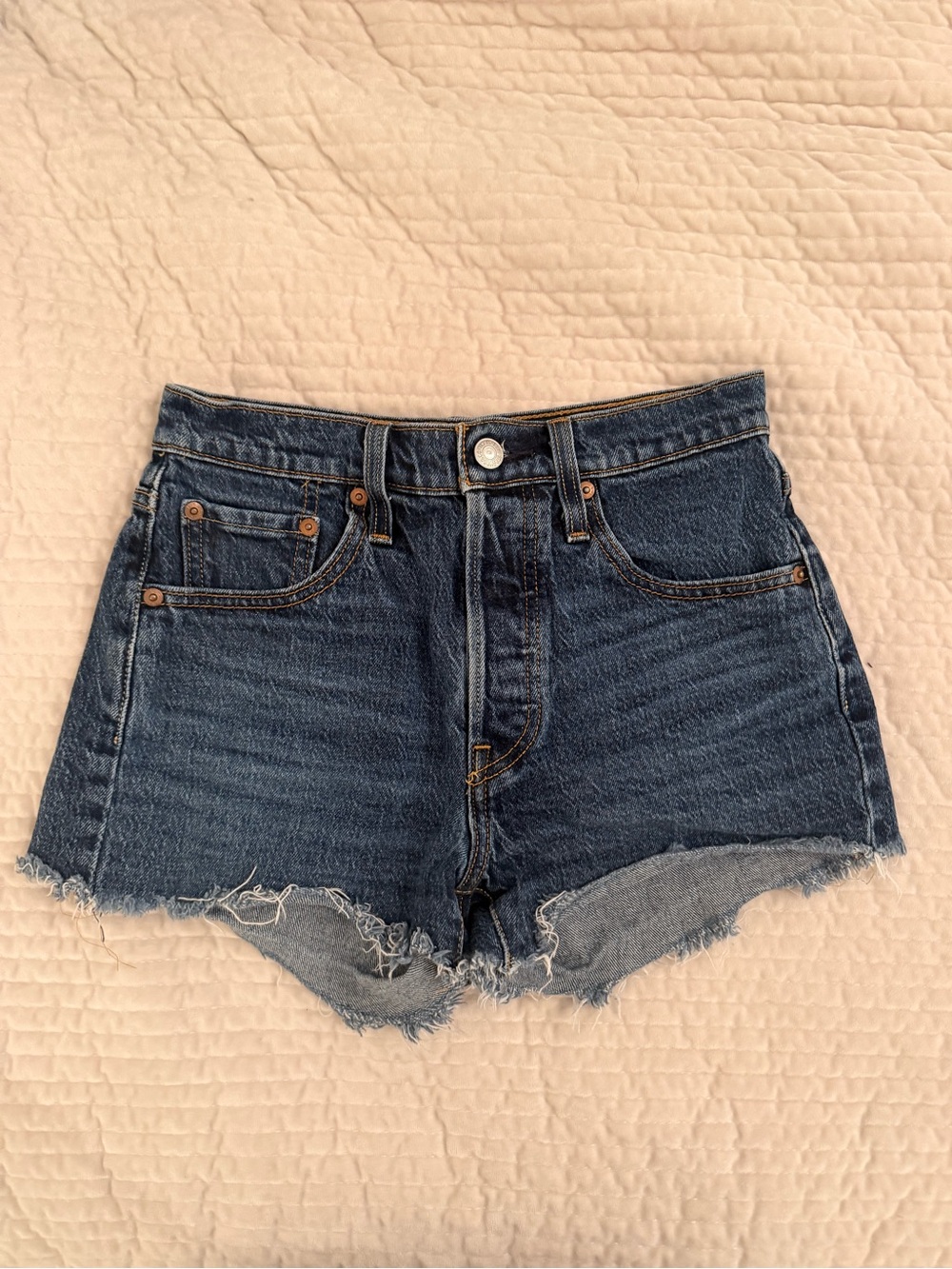 Levi's Dark Blue Denim Cutoff Shorts
